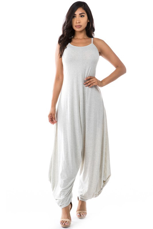 GRAY HAREM PANT JUMPSUIT