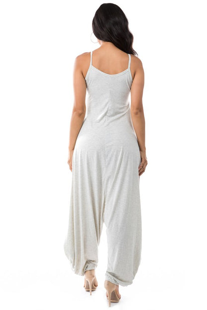 GRAY HAREM PANT JUMPSUIT