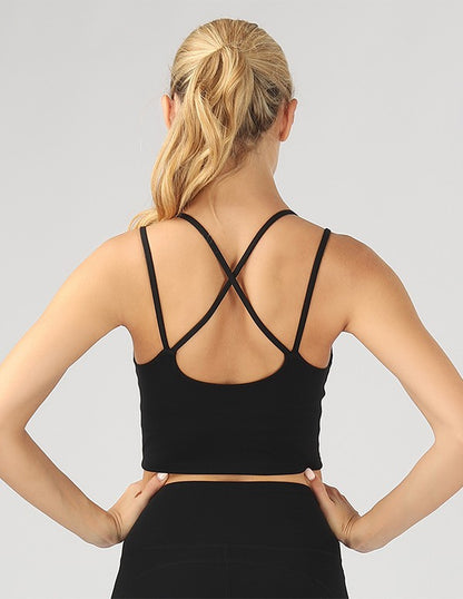 Split Shoulder Strap Crop Top