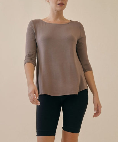 BAMBOO BOATNECK ELBOW SLEEVE