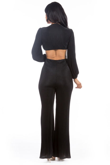 BLACK  CUTOUT SEXY JUMPSUIT