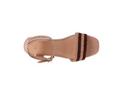 RAYNA BLUSH BRAIDED JUTE STRAP AND SUEDE SANDAL