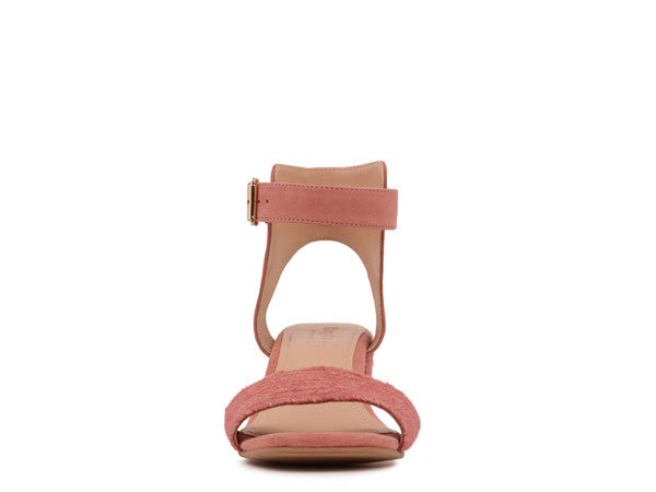 RAYNA BLUSH BRAIDED JUTE STRAP AND SUEDE SANDAL