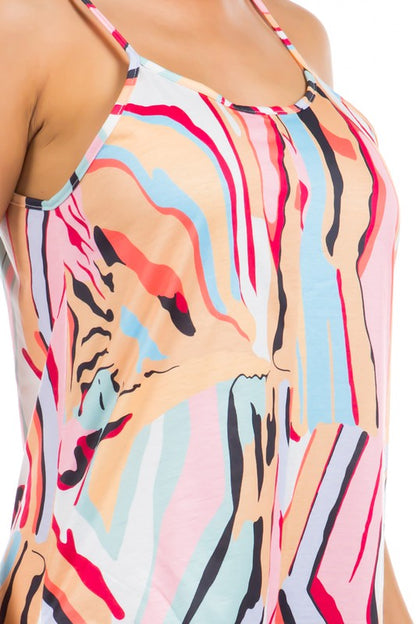 MULTI-COLOR PRINT SEXY JUMPSUIT