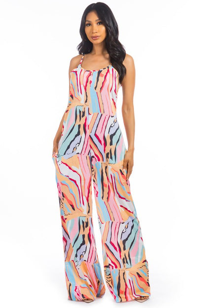 MULTI-COLOR PRINT SEXY JUMPSUIT