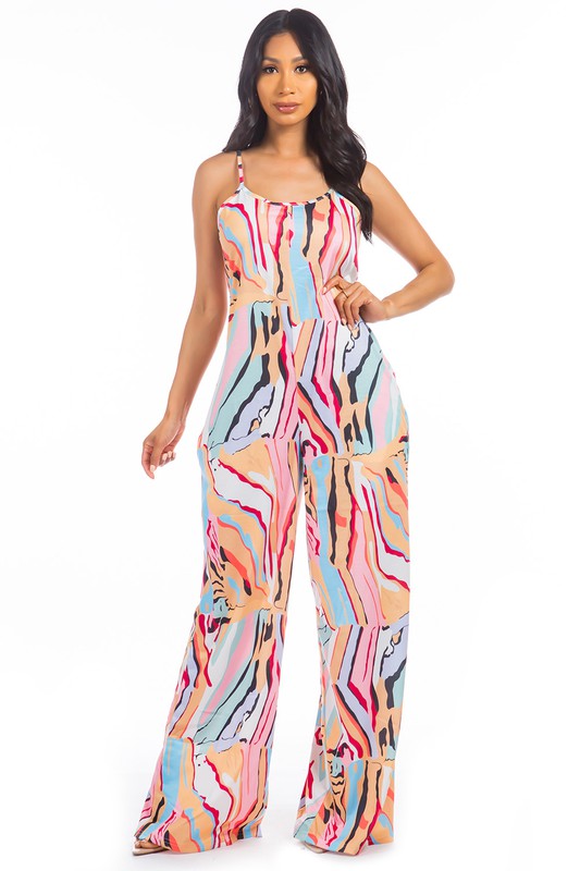 MULTI-COLOR PRINT SEXY JUMPSUIT