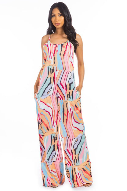 MULTI-COLOR PRINT SEXY JUMPSUIT