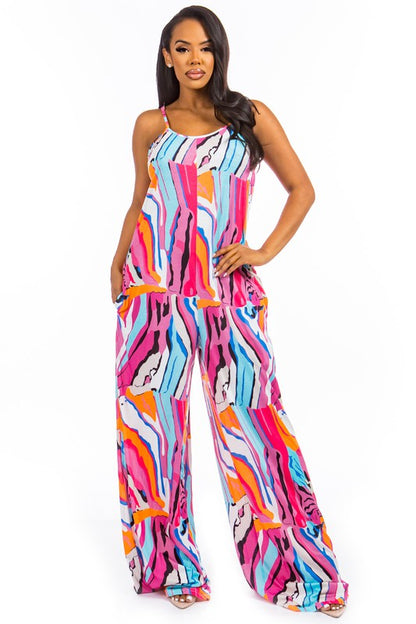 FUSCIA PRINT SEXY JUMPSUIT