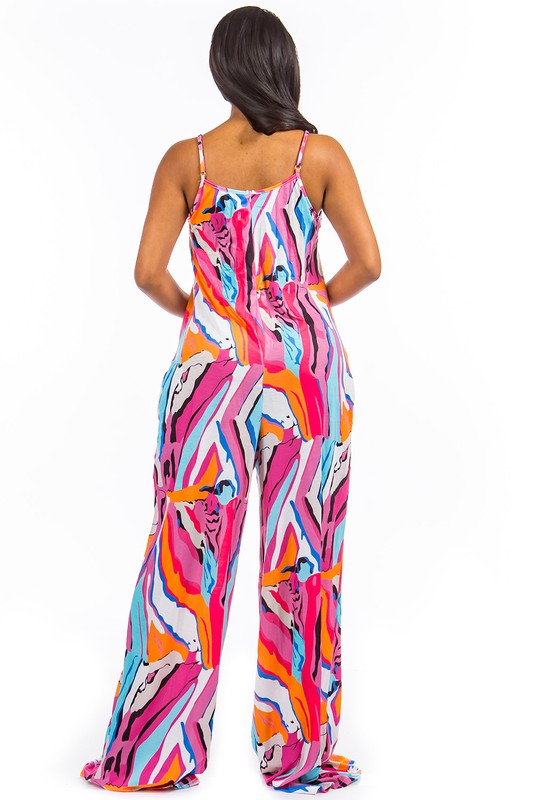 FUSCIA PRINT SEXY JUMPSUIT