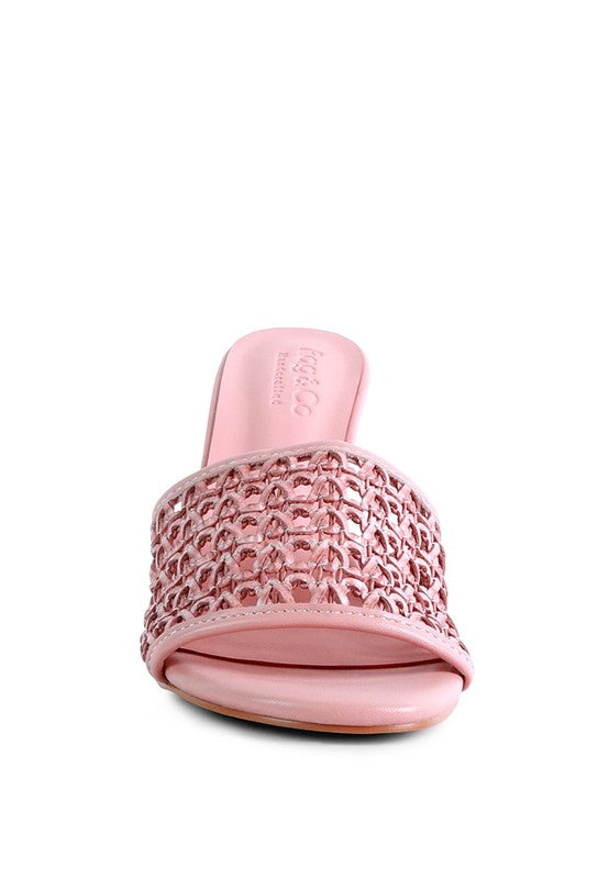 TEASE Woven Heeled Slides