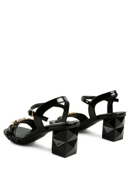 ILLUSION GEOMETRIC CUT DIAMANTE CHAIN SANDAL