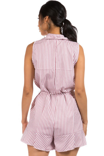 PINK PINSTRIPES SEXY SUMMER ROMPER