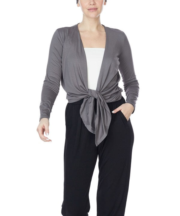 BAMBOO SIMPLE TIE FRONT CARDIGAN