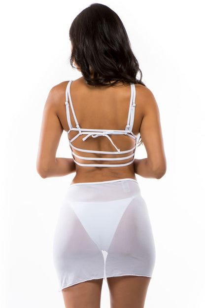 MESH COVER TWO-PIECE SWIMSUIT