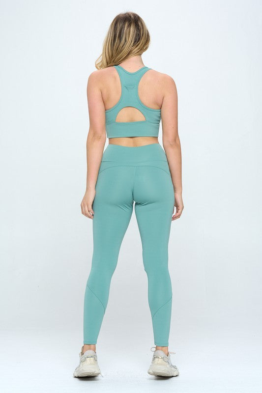 Two Piece Activewear Set with Cut-Out Detail